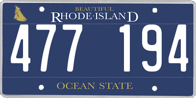RI license plate 477194