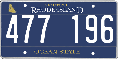 RI license plate 477196