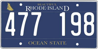 RI license plate 477198