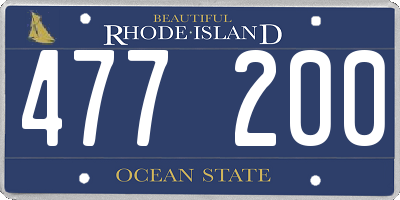 RI license plate 477200
