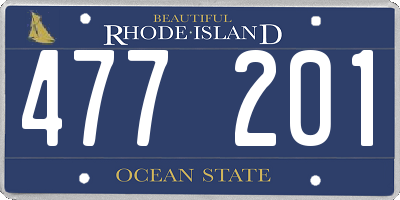 RI license plate 477201
