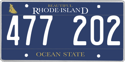 RI license plate 477202