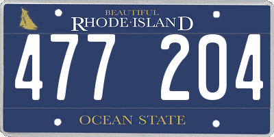 RI license plate 477204
