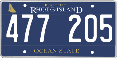 RI license plate 477205