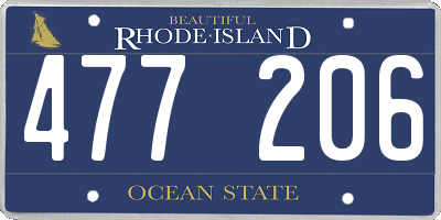 RI license plate 477206