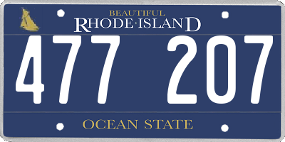 RI license plate 477207