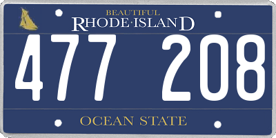 RI license plate 477208