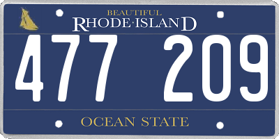 RI license plate 477209