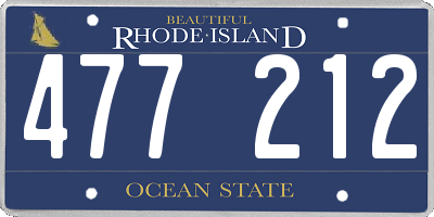 RI license plate 477212