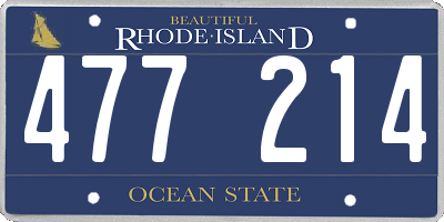 RI license plate 477214
