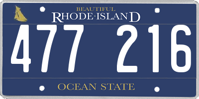 RI license plate 477216