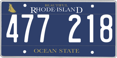 RI license plate 477218