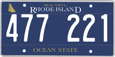 RI license plate 477221