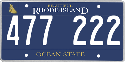 RI license plate 477222