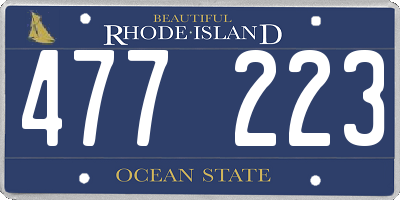 RI license plate 477223