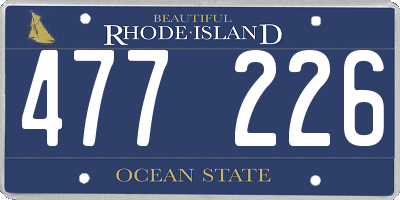 RI license plate 477226