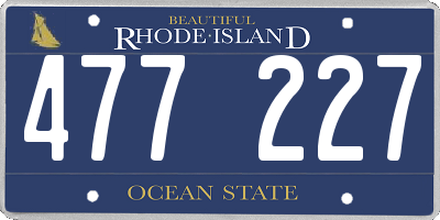 RI license plate 477227