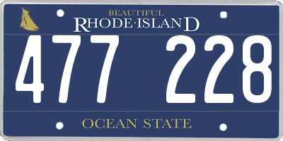 RI license plate 477228