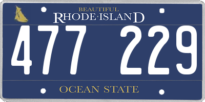 RI license plate 477229