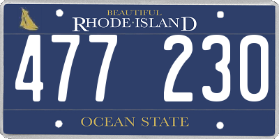 RI license plate 477230