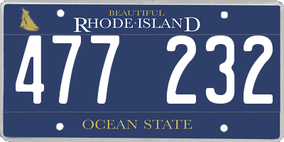 RI license plate 477232
