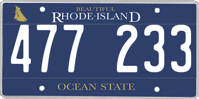 RI license plate 477233