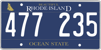 RI license plate 477235