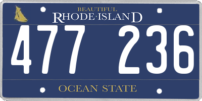 RI license plate 477236