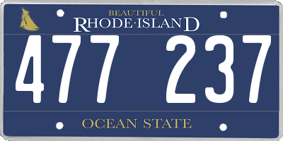 RI license plate 477237