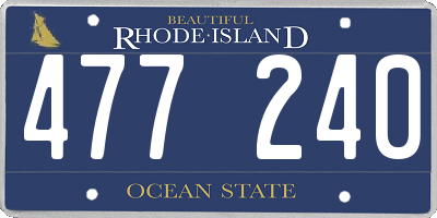 RI license plate 477240