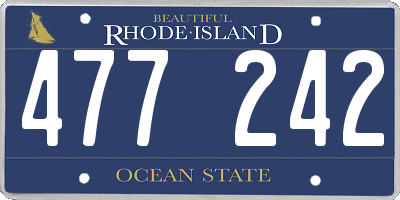 RI license plate 477242