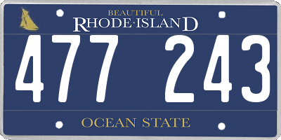 RI license plate 477243