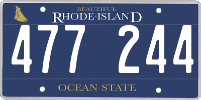RI license plate 477244