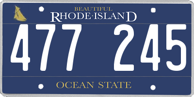 RI license plate 477245