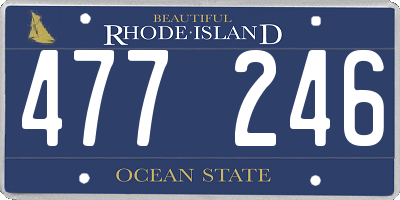 RI license plate 477246