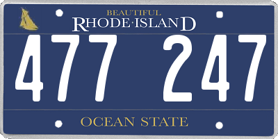 RI license plate 477247