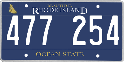 RI license plate 477254