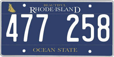 RI license plate 477258