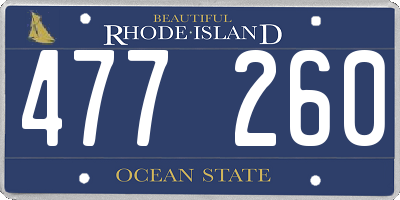 RI license plate 477260