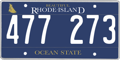 RI license plate 477273