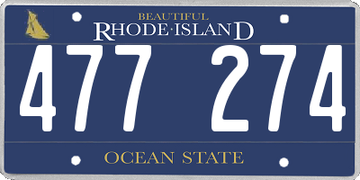 RI license plate 477274