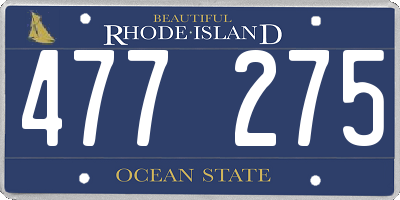 RI license plate 477275