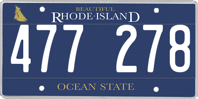 RI license plate 477278
