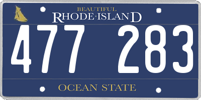 RI license plate 477283
