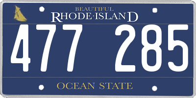 RI license plate 477285