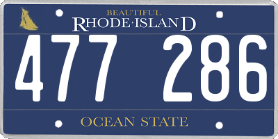 RI license plate 477286