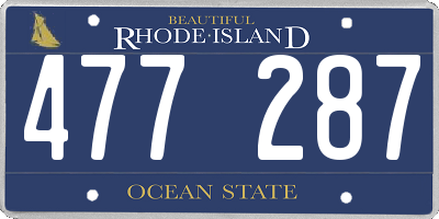 RI license plate 477287