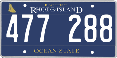 RI license plate 477288