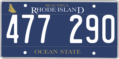 RI license plate 477290