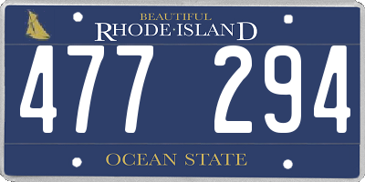 RI license plate 477294